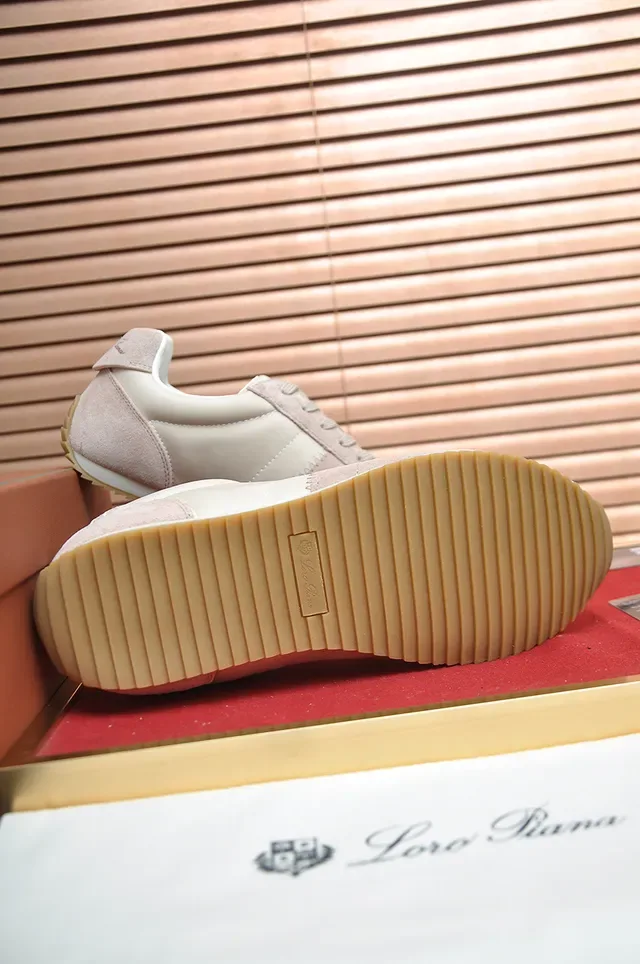 Beige and Off-White Suede Leather Lifestyle Sneaker 3