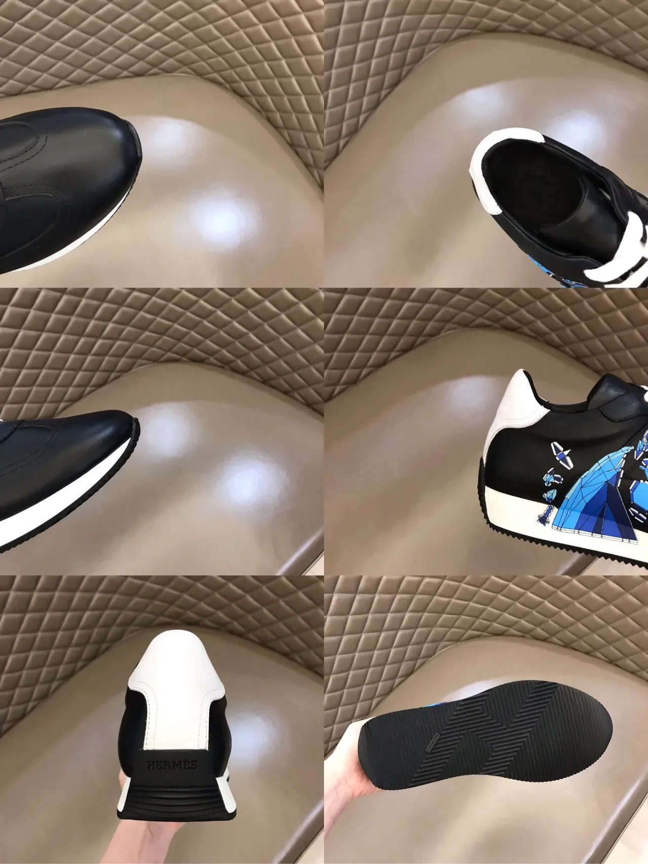 Black and Blue Graphic Print Low-Top Sneaker 3