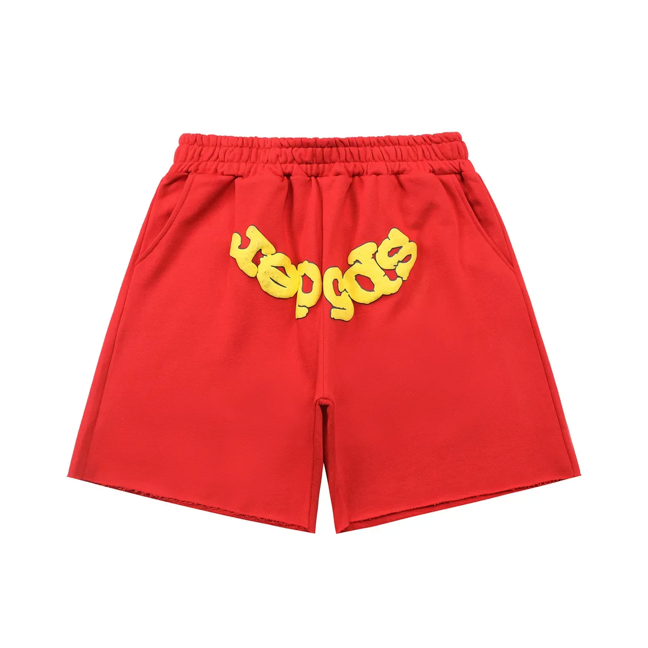 Shorts à taille élastique avec appliqué graphique noir et rouge 3