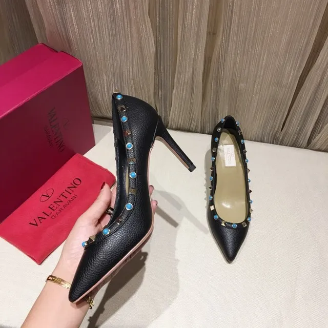 Black Blue Pointed-Toe Heel Stiletto 5