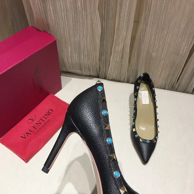 Black Blue Pointed-Toe Heel Stiletto 8