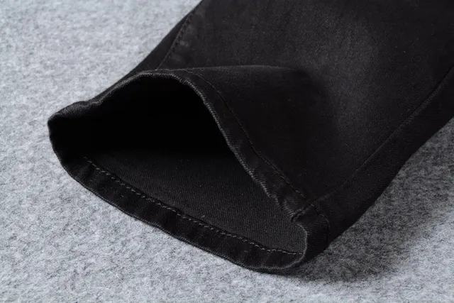 Black Denim Zippered Thigh Pockets Jeans 3