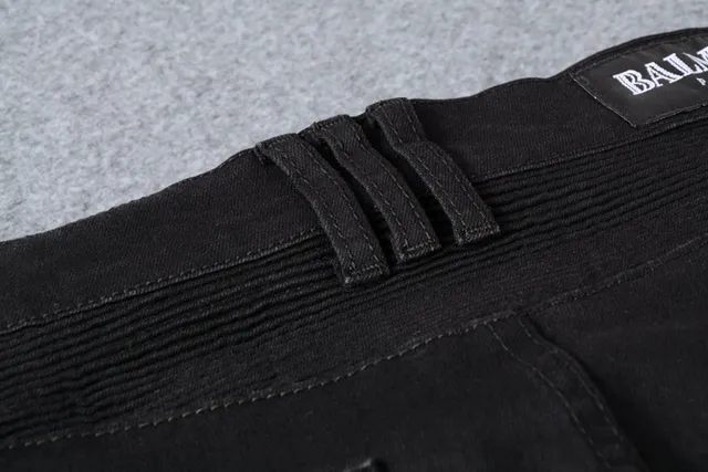 Black Denim Zippered Thigh Pockets Jeans 5