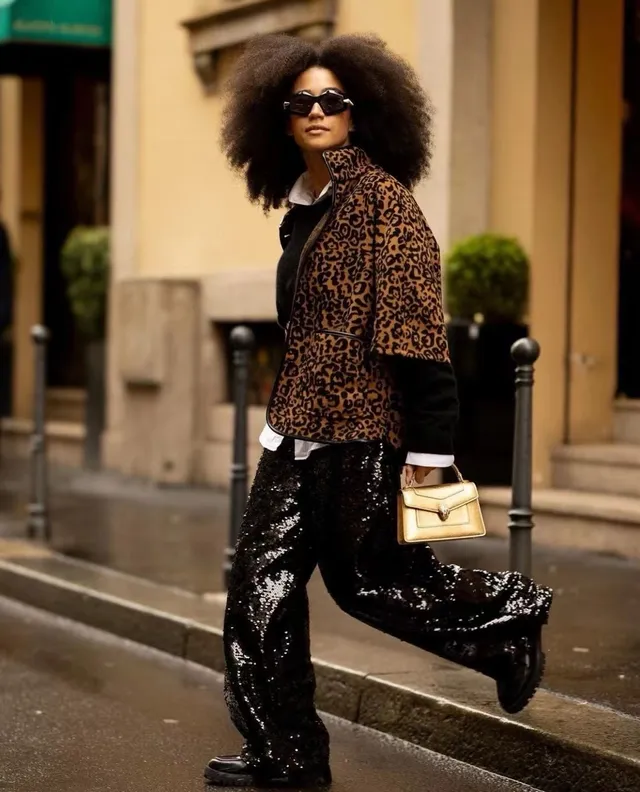 Black Gold Geometric Oversized Frame Spiked Temple Tips Sunglasses 7