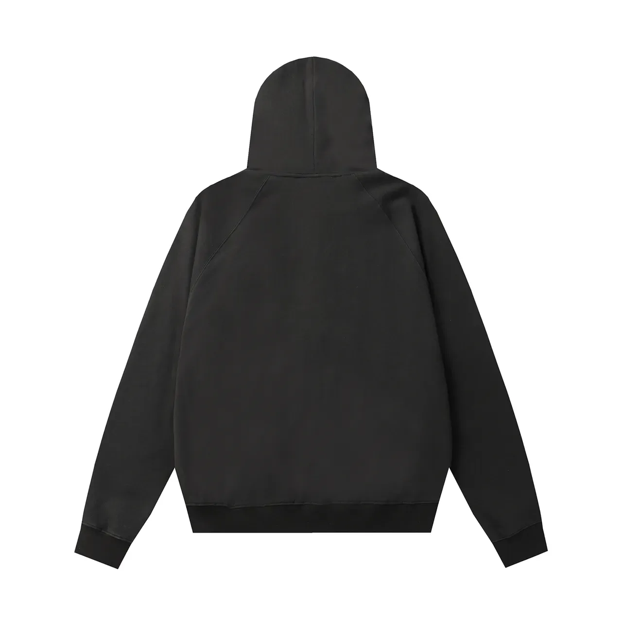 黑金 Oversized Fit 拉链袖连帽衫 7
