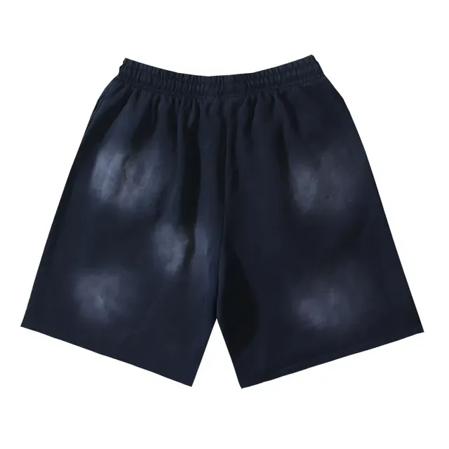Black Gradient Flame Graphic Drawstring Waist Shorts 3