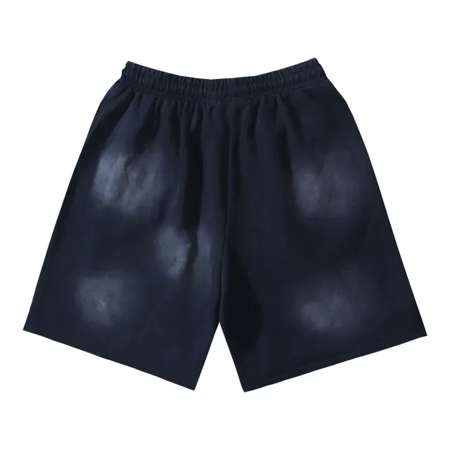 Black Gradient Flame Graphic Drawstring Waist Shorts 7