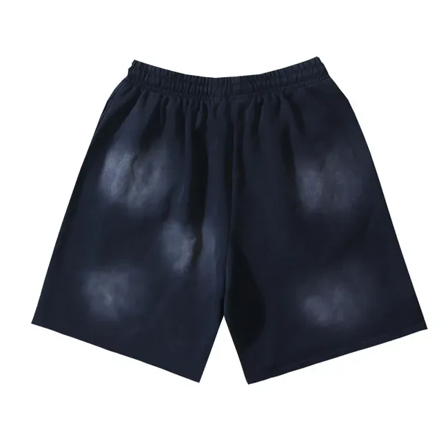 Black Gradient Flame Graphic Drawstring Waist Shorts 11