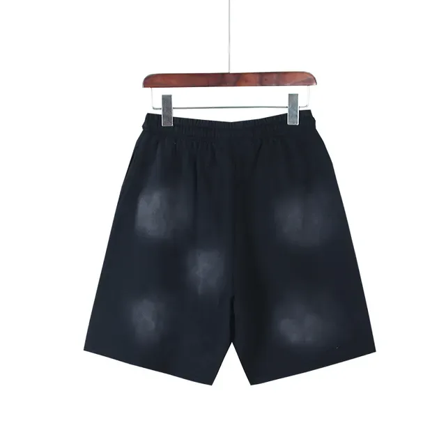 Black Gradient Flame Graphic Drawstring Waist Shorts 18