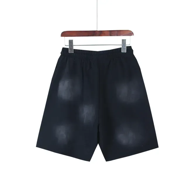 Black Gradient Flame Graphic Drawstring Waist Shorts 21