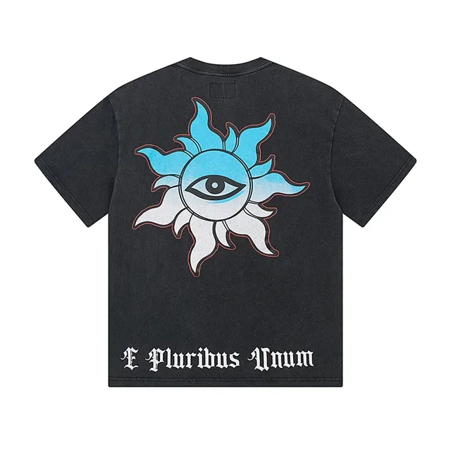 Black Graphic-Print Oversized Double-Sided Art T-Shirt 3