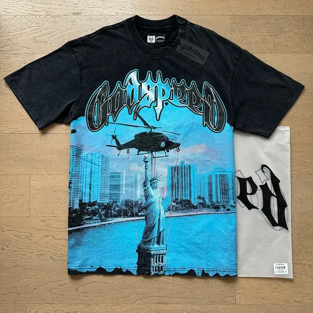 Black Graphic-Print Oversized Double-Sided Art T-Shirt 6