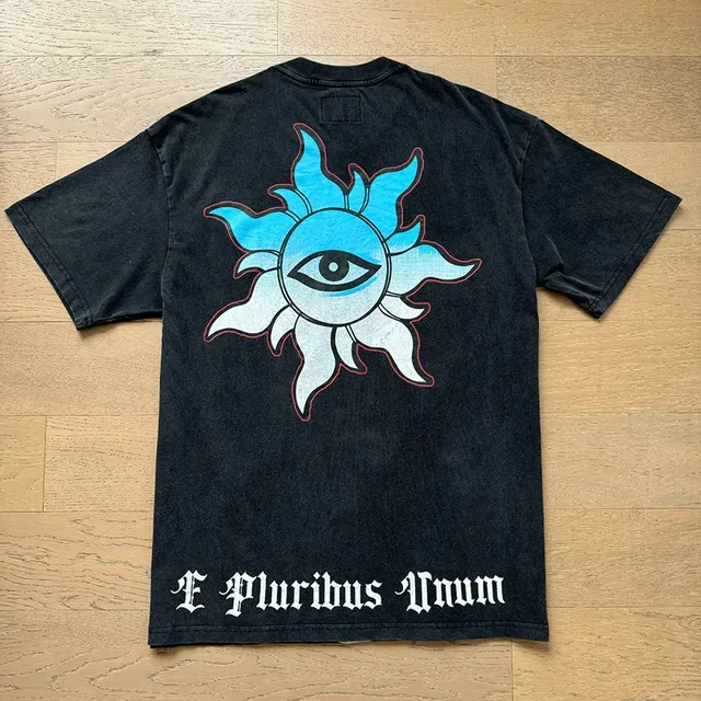 Black Graphic-Print Oversized Double-Sided Art T-Shirt 7