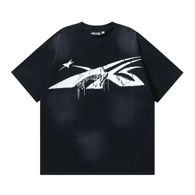 Black Oversized Graphic Print Dripping Paint Effect T-Shirt 2