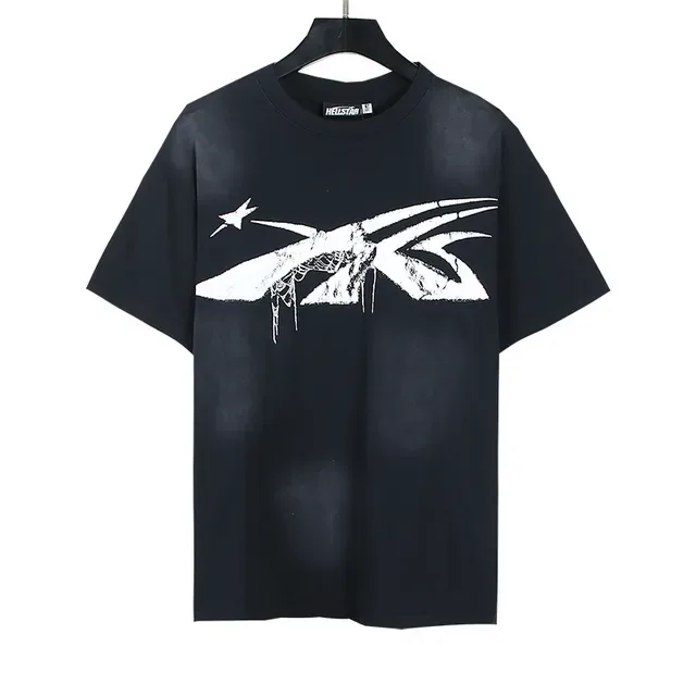 Black Oversized Graphic Print Dripping Paint Effect T-Shirt 5