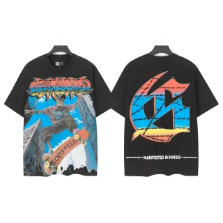 T-shirt noir oversize à imprimé graphique