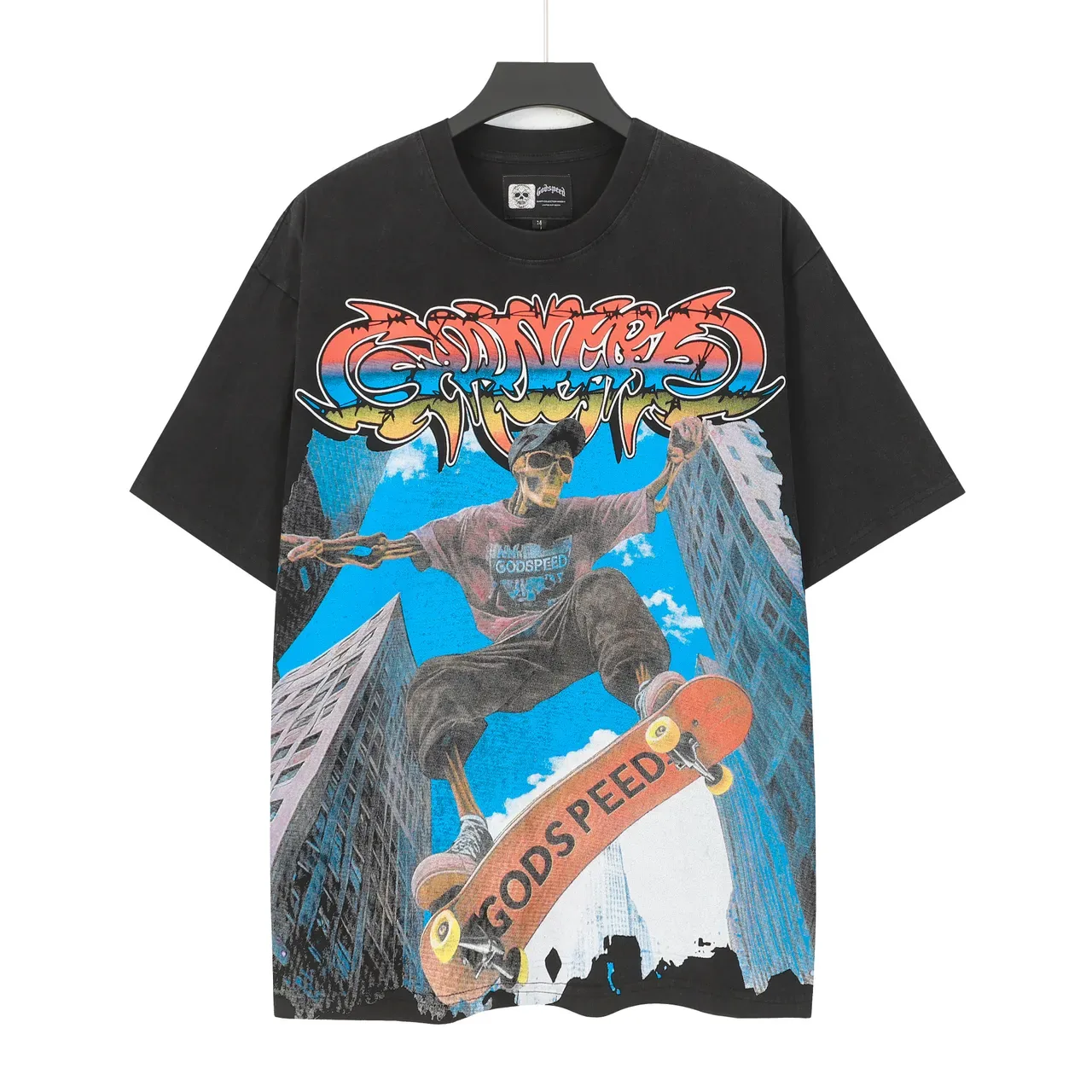 Black Oversized Graphic Print T-Shirt 2