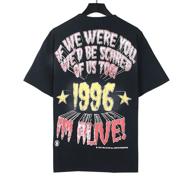 Black Oversized Horror Graphic Print T-Shirt 6