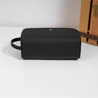 Black Pebbled Leather Top-Handle Boston Bag 6