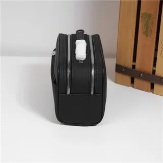 Black Pebbled Leather Top-Handle Boston Bag 7