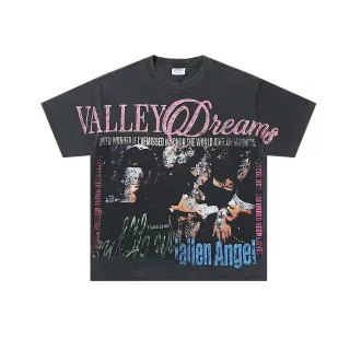 Black Pink Graphic-Print Oversized Fit T-Shirt
