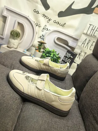 Black Tan-Lined Perforated T-Strap Mary Jane Shoes 7