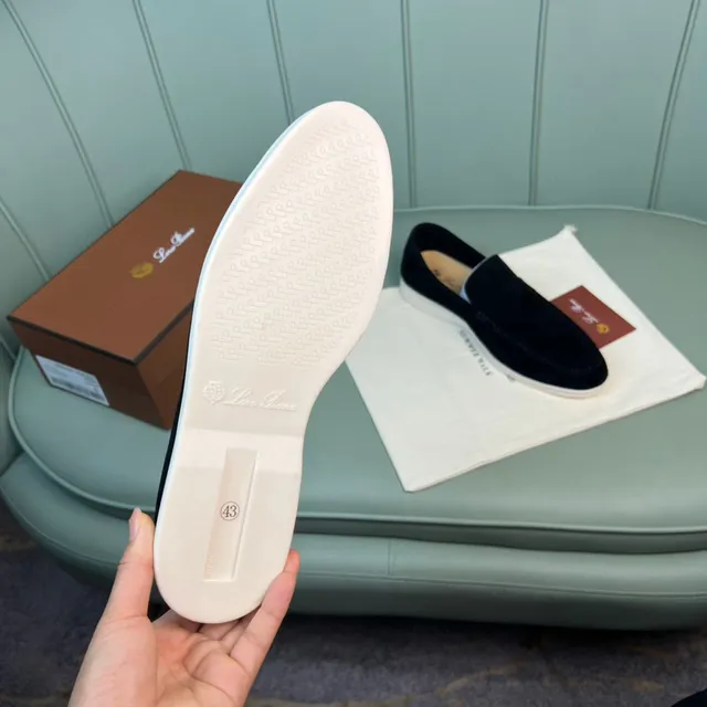 Black White Suede Rubber Sole Loafer 2