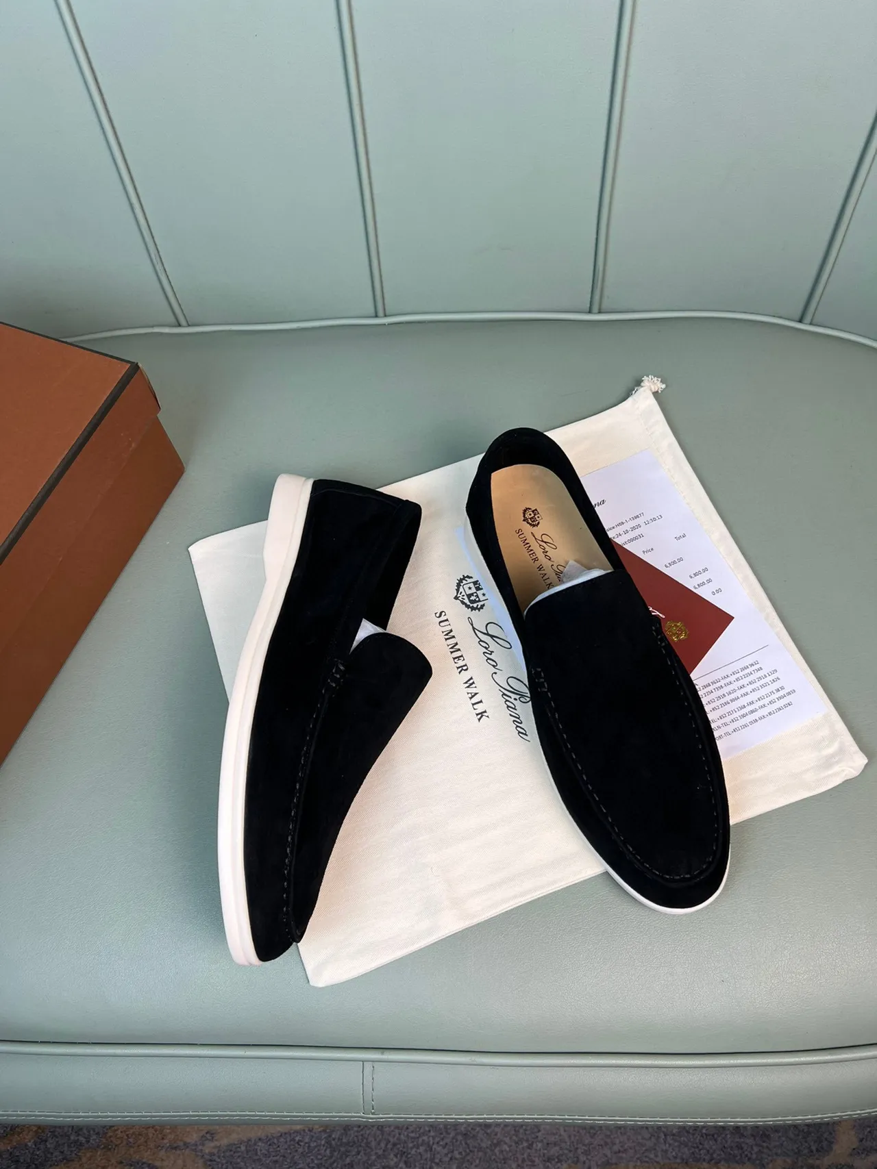 Black White Suede Rubber Sole Loafer 4