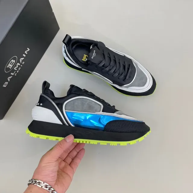 Sneakers Chunky Sola Esculpida Noir Jaune Overlay Bleu Translucide 6