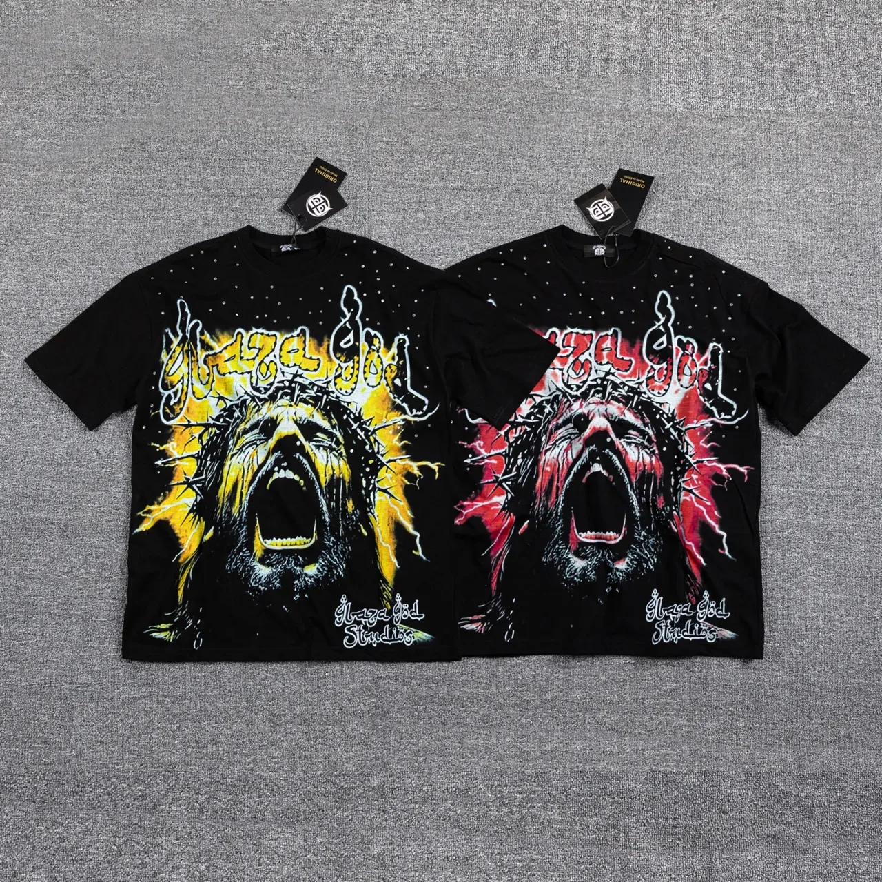 Camiseta oversized com estampa gráfica preta e amarela 2