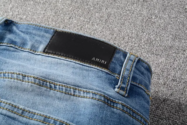 Blue Multicolor Distressed Slim-Fit Jeans 16
