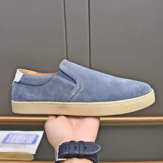 Sapato casual de camurça azul slip-on