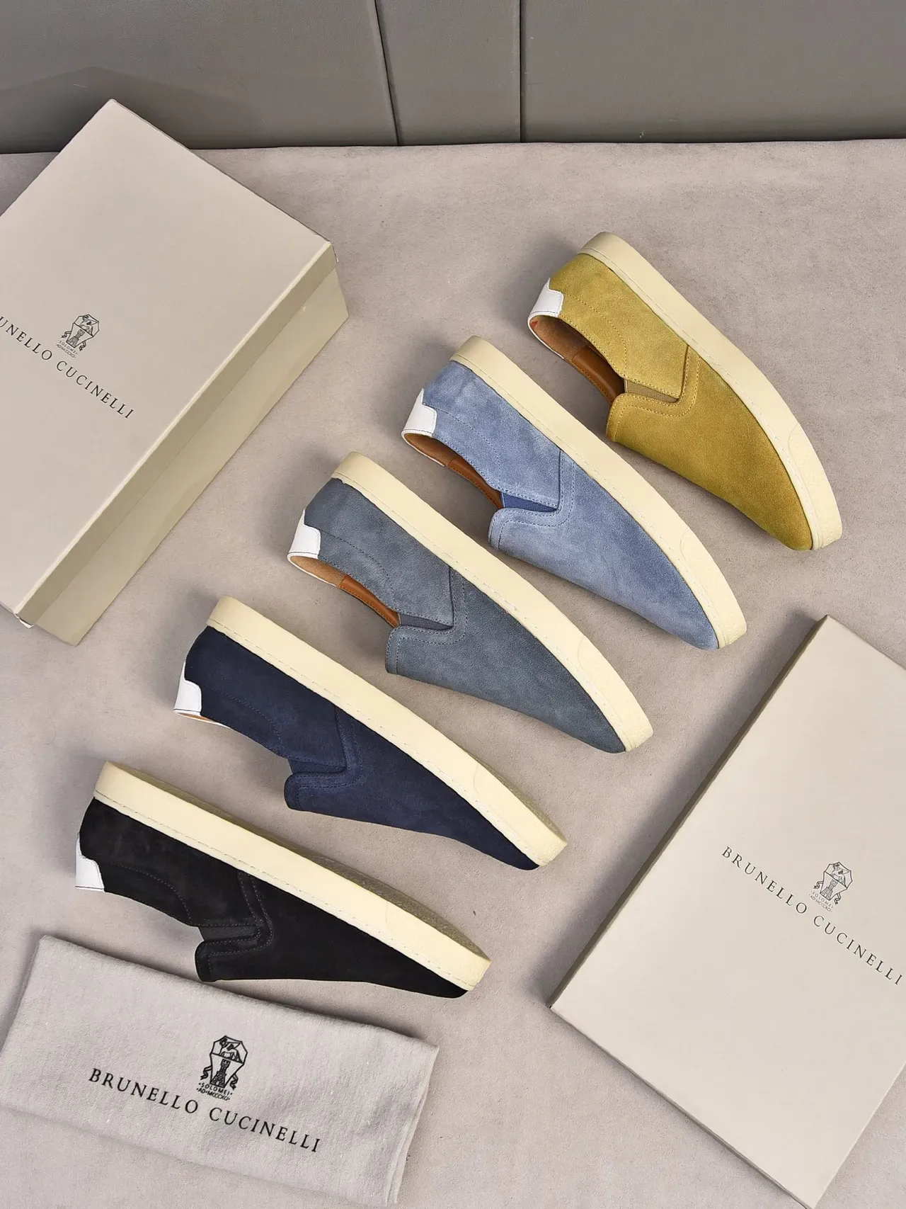 Sapato casual de camurça azul slip-on 2