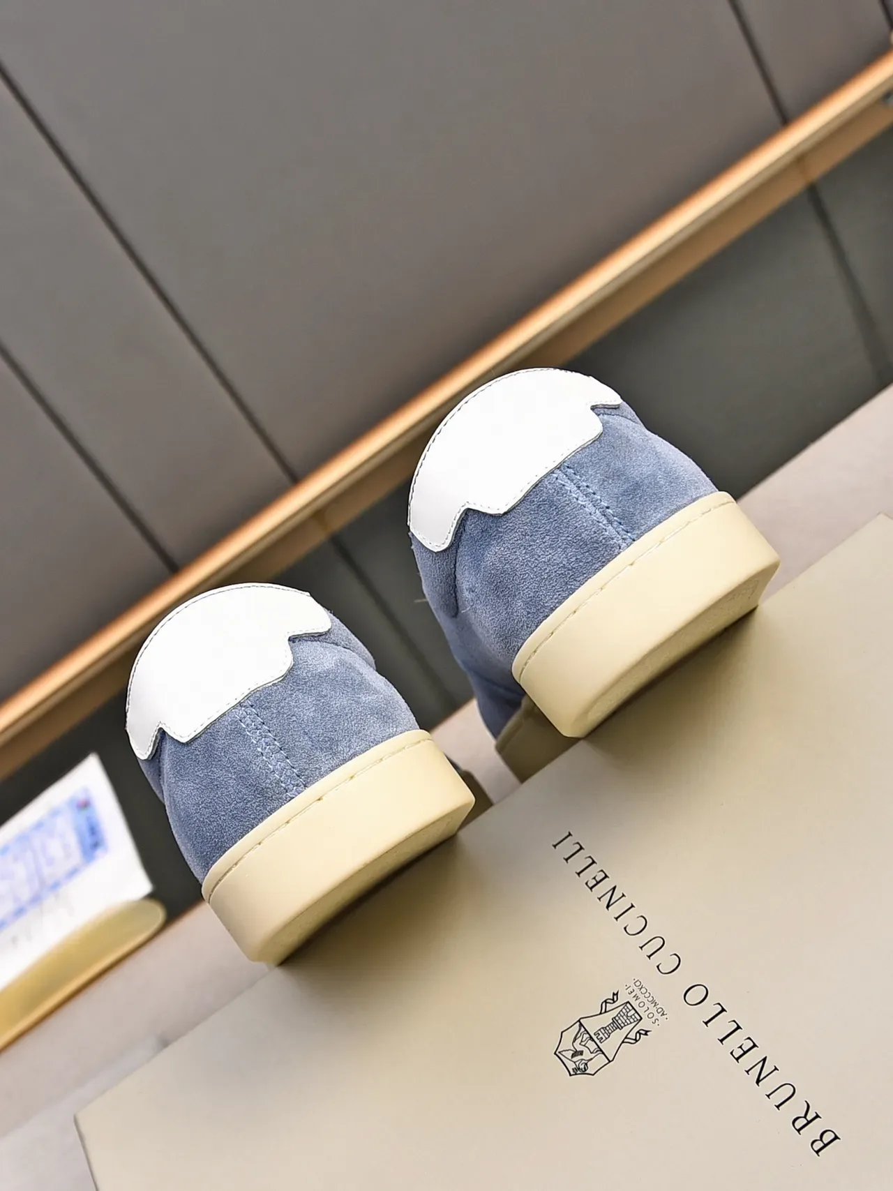 Sapato casual de camurça azul slip-on 3