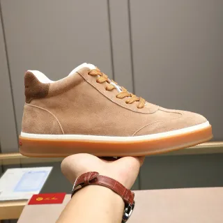 Brown Beige Suede Upper Low-Top Sneakers