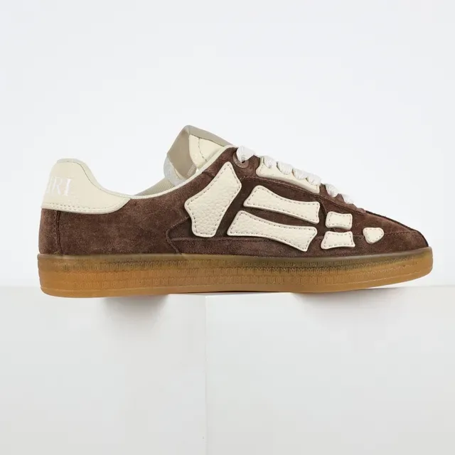 Brown Beige Suede Upper Off-White Bone-Shaped Overlays Sneakers 7