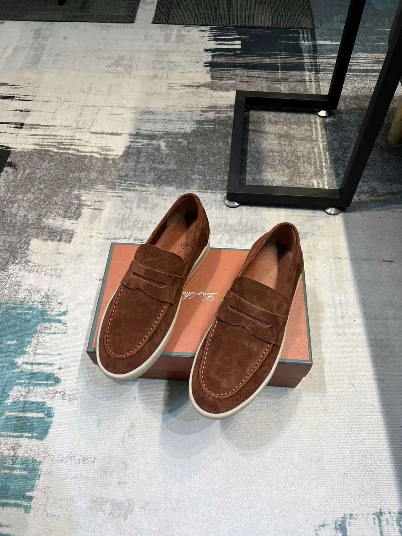 Brown Beige Suede Upper Penny Strap Loafer 4