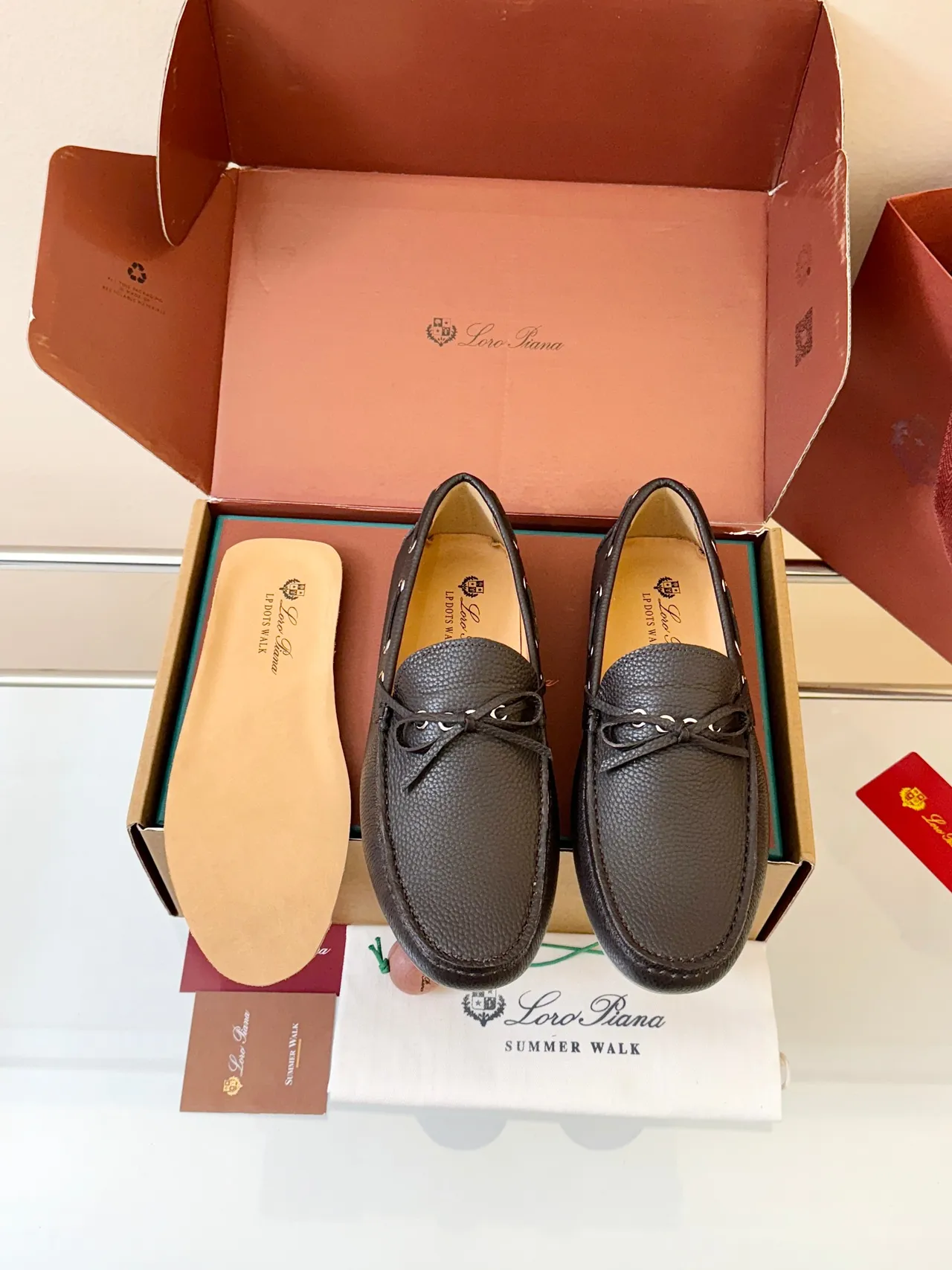 Zapatos de bote Moc-Toe de cuero marrón pebbled 6