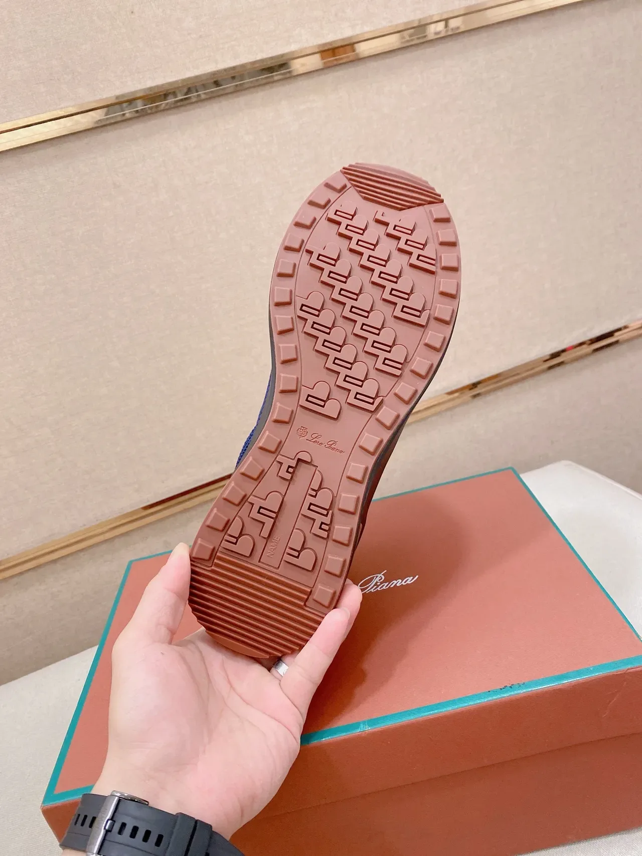 Brown Pink Knit Upper Sculpted Midsole Sneakers 2