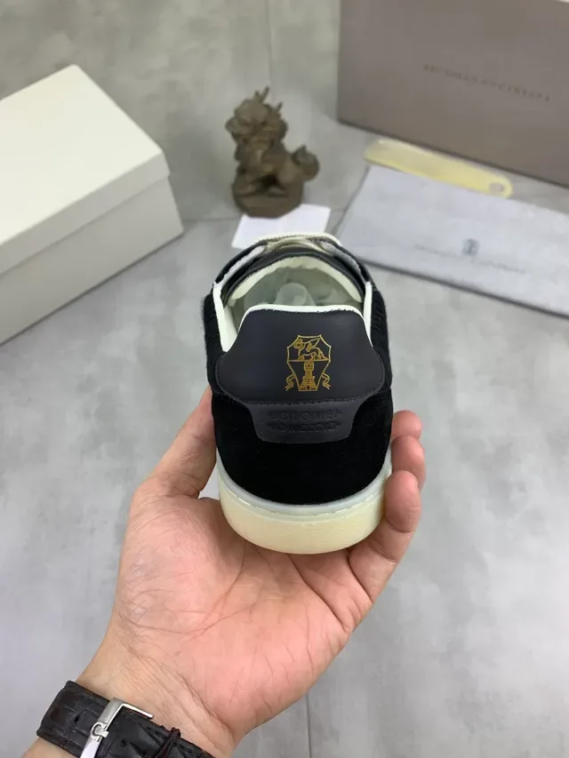Brunello Cucinelli Black Corduroy and Suede Lifestyle Sneaker 3