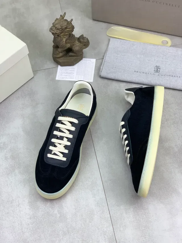 Brunello Cucinelli Black Corduroy and Suede Lifestyle Sneaker 5