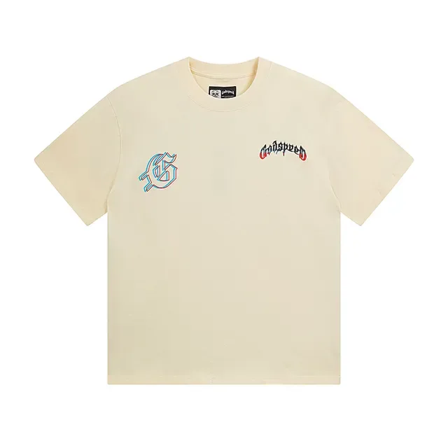 Cream Graphic-Print Crew-Neck Short-Sleeve T-Shirt 2