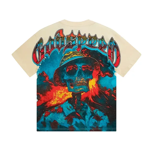 Cream Graphic-Print Crew-Neck Short-Sleeve T-Shirt 3