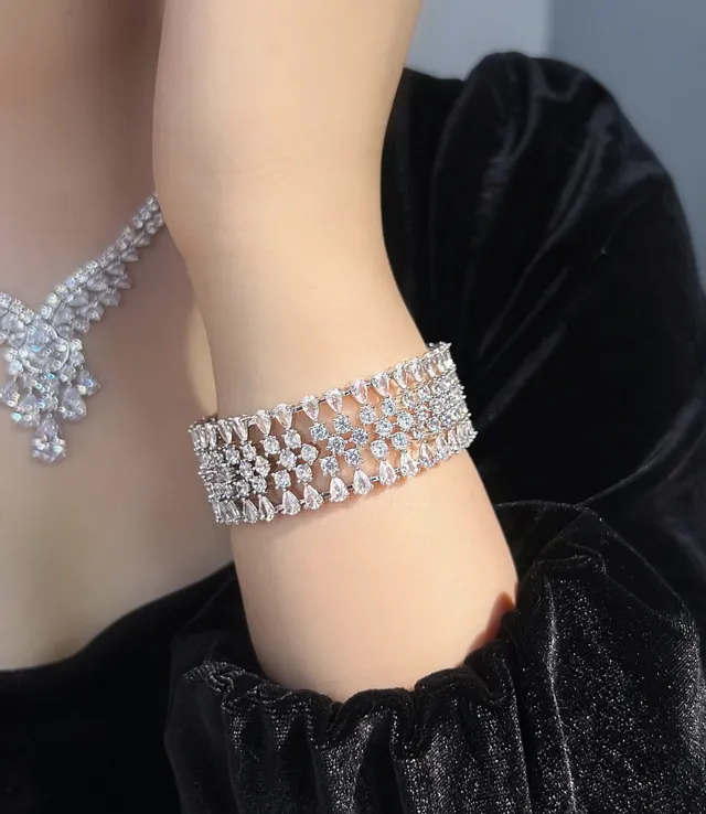 Crystal-Encrusted Multi-Row Cuff Bracelet 7