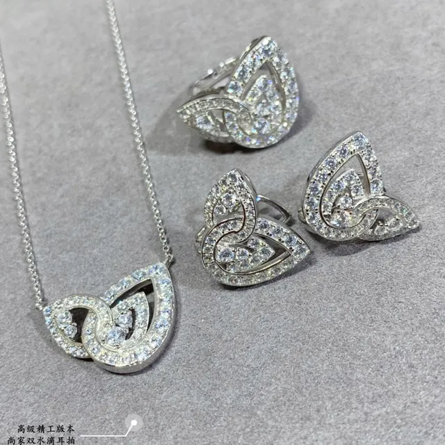 Crystal-Pavé Openwork Leaf Motif Silver-Tone Earrings 5