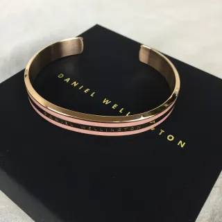 Daniel Wellington Classic Cuff Rose Gold Pink Black Enamel Bracelet