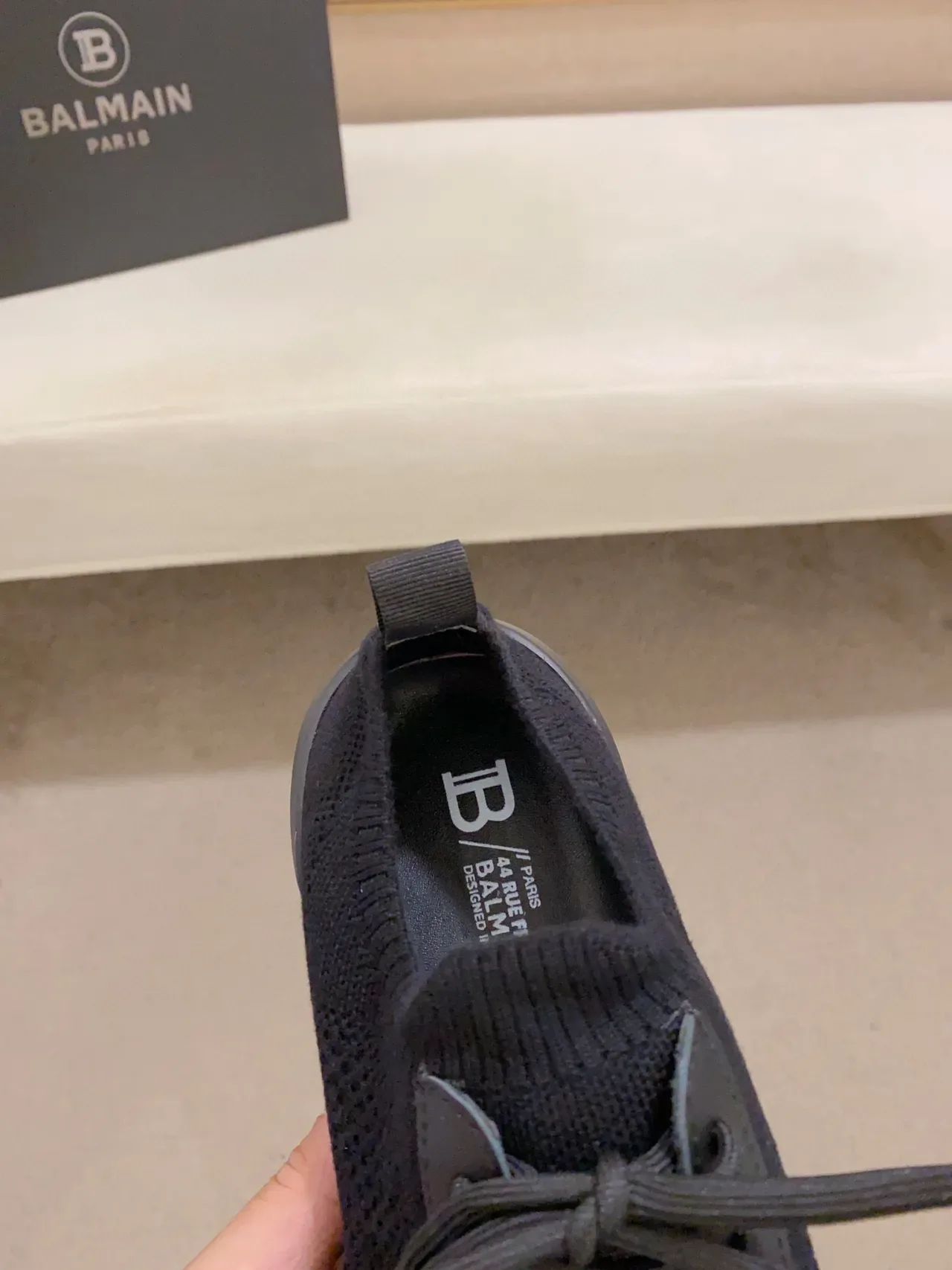 Sneaker plateforme en tricot couleur charbon foncé 5