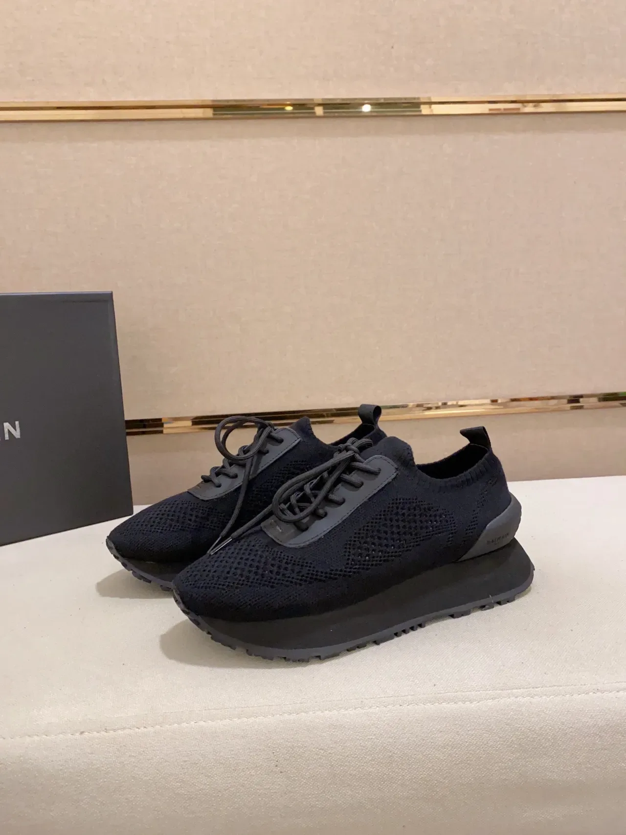 Sneaker plateforme en tricot couleur charbon foncé 6