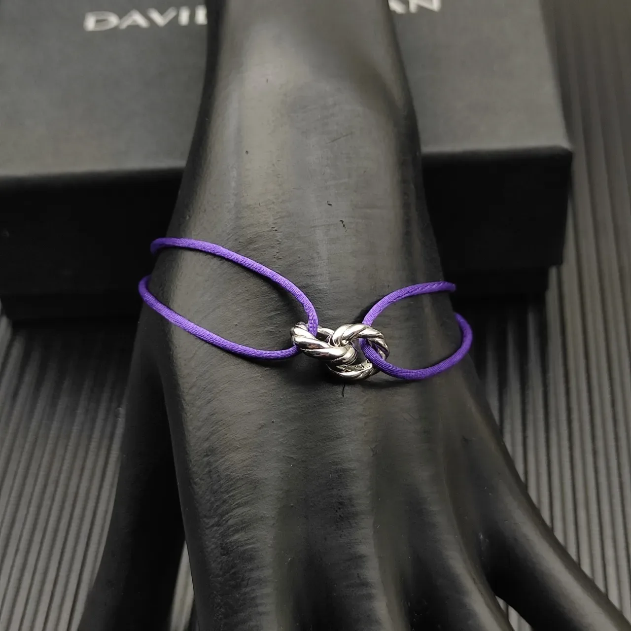 David Yurman Cable and Knot Purple Cord Bracelet 8
