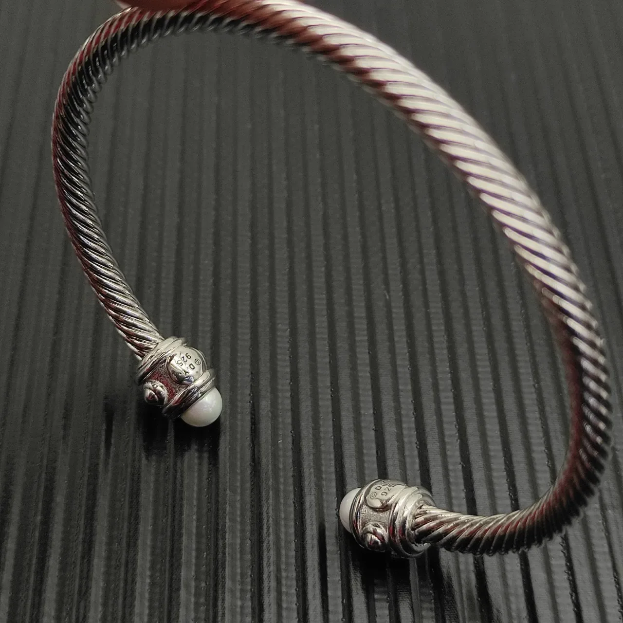 David Yurman Cable Classic Pearl-End Cuff Bracelet 9